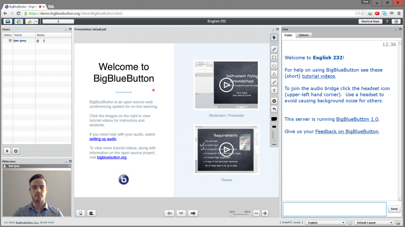 Bigbluebutton как показать презентацию