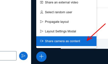 Screenshot of Share camera as content