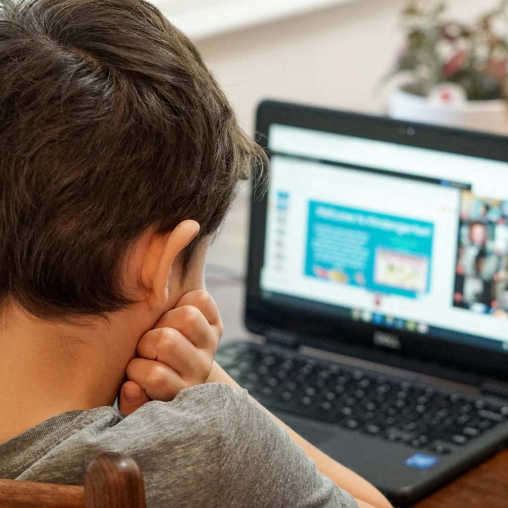 Student Engagement Online with a young boy